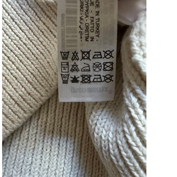 NWT Zara | Cotton Blend Square Neck Ivory Cropped Knit Top | Size L - Picture 7 of 7